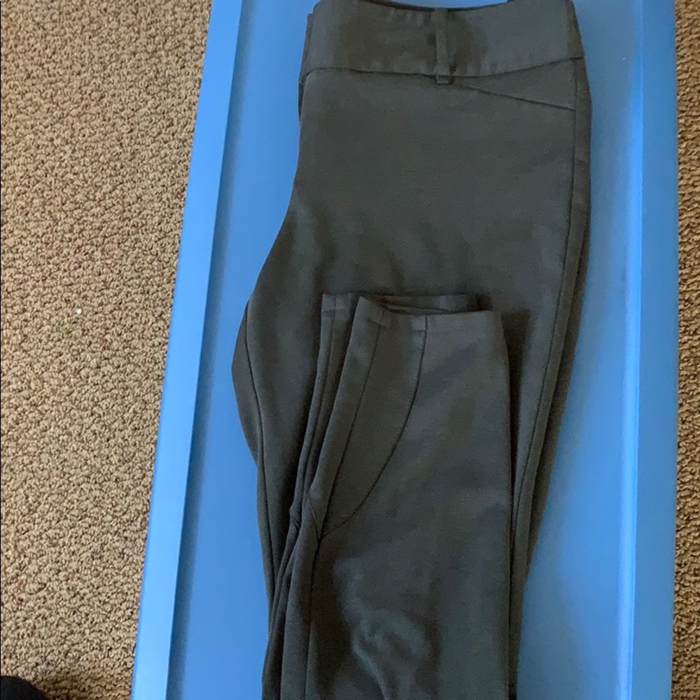 Green ponte knit pants from the Limited